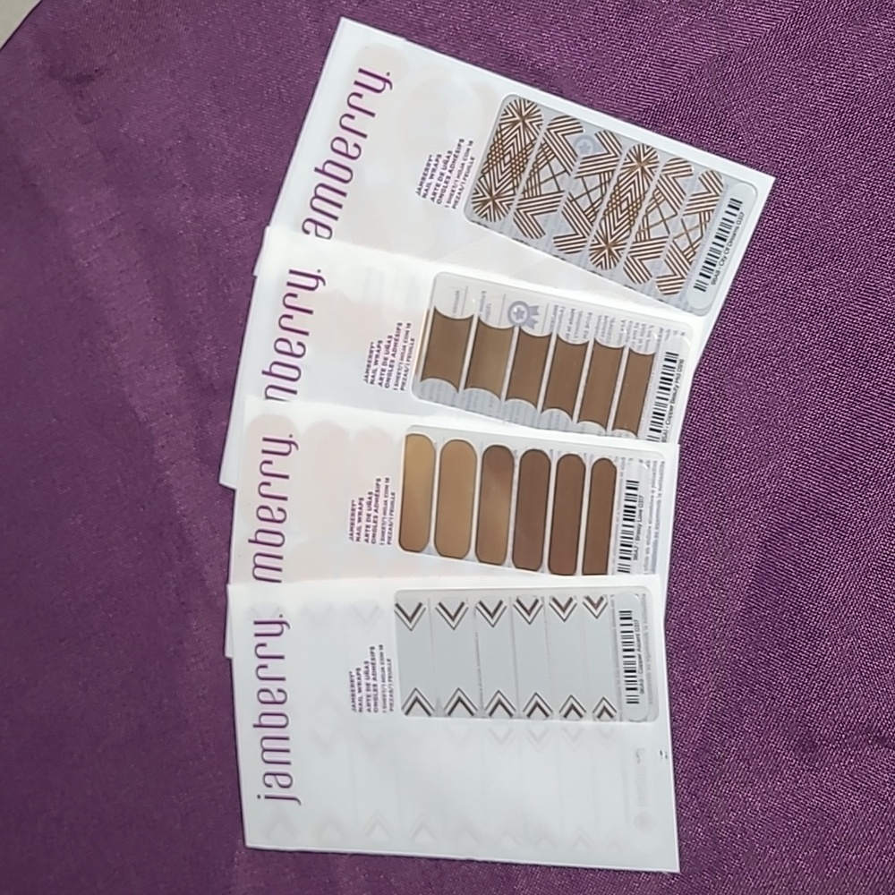Jamberry Nail Wraps Lot Of 4 Sheets - Coppers